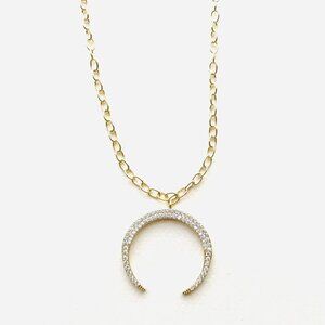 NWT Anna & Ava 18K gold-plated crescent moon pendant necklace